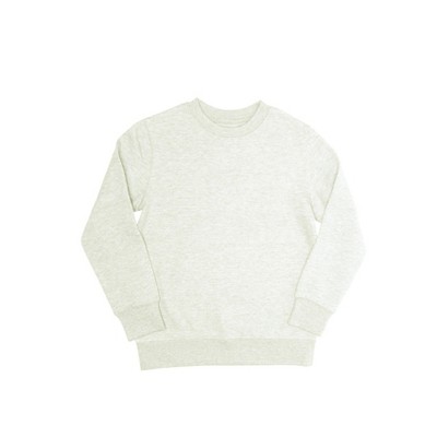 EVERYDAY KIDS Boys’ Fleece Off-White Crewneck Sweatshirt; Boy’s Long Sleeve Pullover Shirt - Soft and Breathable Cotton/Poly Blend