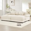 Oversized 92" Corduroy Cloud Modular Sectional Sofa Bed with Thick Cushion and 2 Movable Ottoman, 4-Piece Free combination Sofa - 2 of 4