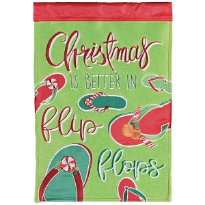Dicksons Magnolia Garden Outdoor Flag Decoration For Garden, Yard, Or Walkway Standard 13 x 18, Weather Resistant Polyester, Christmas in Flip Flops - 1 of 1
