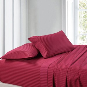 Egyptian Linens 100% Cotton Sheet Set - Striped 300 Thread Count - 1 of 4