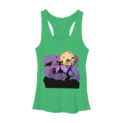 Women's Design By Humans Night Halloween moon By ChadiElHanchi Racerback Tank Top