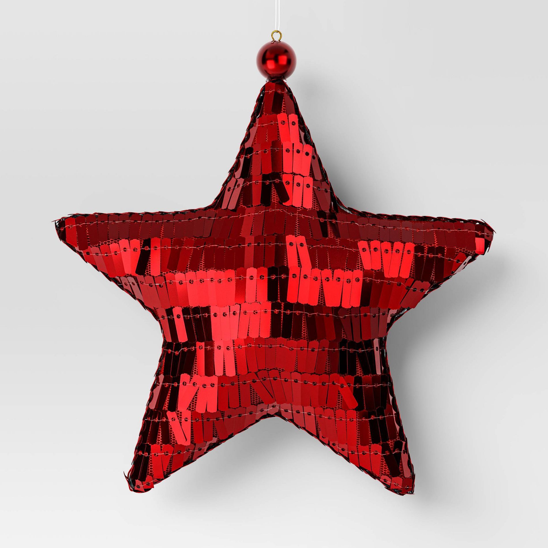 Christmas Red Small Tinsel Star Ornament - Wondershop™