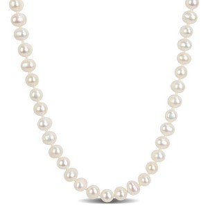 EVERLY JEWELRY | Sterling Silver 6-7mm Cultured Freshwater Pearl Necklace, 18 inc - 1 of 4