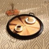 SEVOBAL Serving Platters Handcrafted Round Wooden Serving Tray, Elegant Decor and Functional Platter for Stylish Living, Brown, 23.5"*23.5"*3.5" - 2 of 4