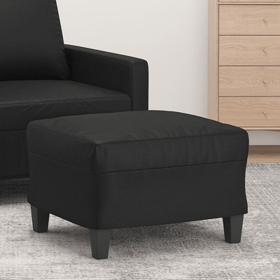 vidaXL Footstool Black 23.6 in.x19.7 in.x16.1 in. Faux Leather