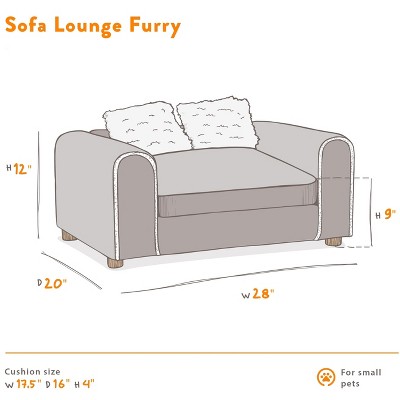 Charcoal Medium Orthopedic Elevated Pet Sofa with Memory Foam