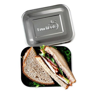 LunchBots Large Trio Stainless Steel Lunch Container -Three Section Design  for Sandwich and Two Sides - Metal Bento Lunch Box