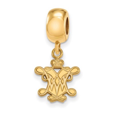 Black Bow Jewelry 14k Yellow Gold Plated Sterling Silver College of William & Mary Tribe NCAA Bead Charm