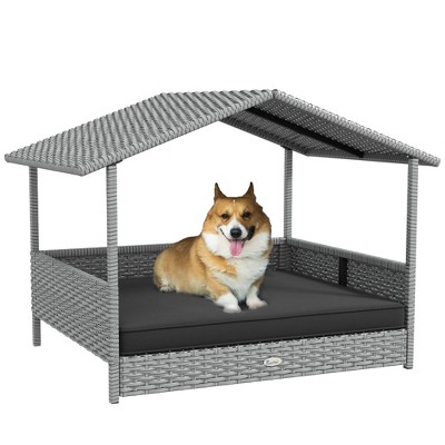 UbMelt Outdoor&Indoor Dog House for Small Medium Dogs Rattan Dog Kennel with Soft Cushion Easy to Assemble