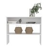 INFURNIC Desks  31.5" H Modern Library Desk with Two Shelves and Two Legs for Stylish and Organized Workspace, White, 11.8"*39.3"*31.5" - 2 of 4