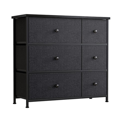 Reahome 6 Drawer Steel Frame Bedroom Storage Organizer Chest Dresser With  Waterproof Top, Adjustable Feet, And Wall Safety Attachment, Black Grey :  Target