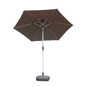 CLIHOME 7.5FT Outdoor Patio Umbrella with Push Button Tilt and Crank,UV Protection Waterproof Sun Umbrella(Base Not Included) - 1 of 4