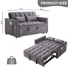 MAYEERTY 55.1 inch 3 in 1 Convertible Sofa Bed, Modern Velvet Double Sofa Futon Sofa Bed with Adjustable Back Gray for Bedroom - 4 of 4