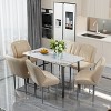 Artloge 2 x Dining Chairs Upholstered PU Leather Wide Back Armless Side Dining Chairs - 3 of 4