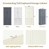 77" Freestanding Kitchen Pantry Cabinet with Adjustable Shelves,3 Drawers,8 Door Racks,Farmhouse Storage Organizer for Dining Room-The Pop Home - 4 of 4