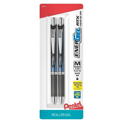 Pentel Energel Rollergel Pens, 0.7mm, 2ct - Black