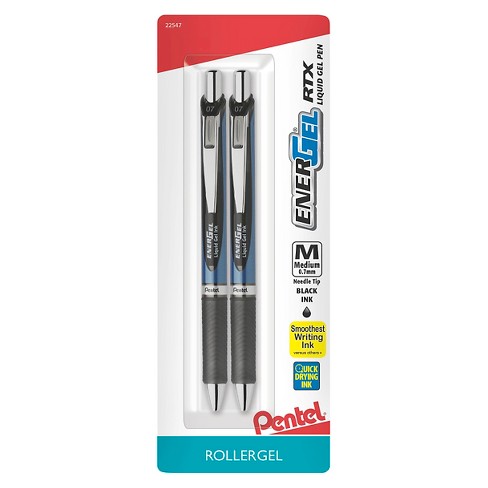 Pentel Energel Rollergel Pens 0 7mm 2ct Black Target