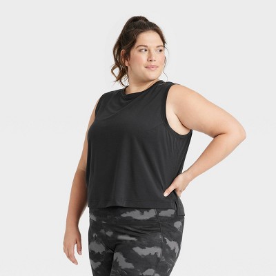 Women's Cropped Active Tank Top - All In Motion™ Black 2x : Target