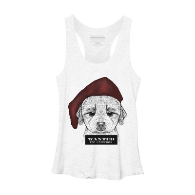 Women's Design By Humans Christmas Dog By msmart Racerback Tank Top
