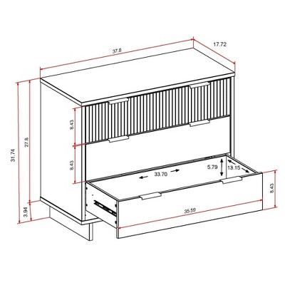 Granville Glam 41'' White Engineered Wood Horizontal Dresser