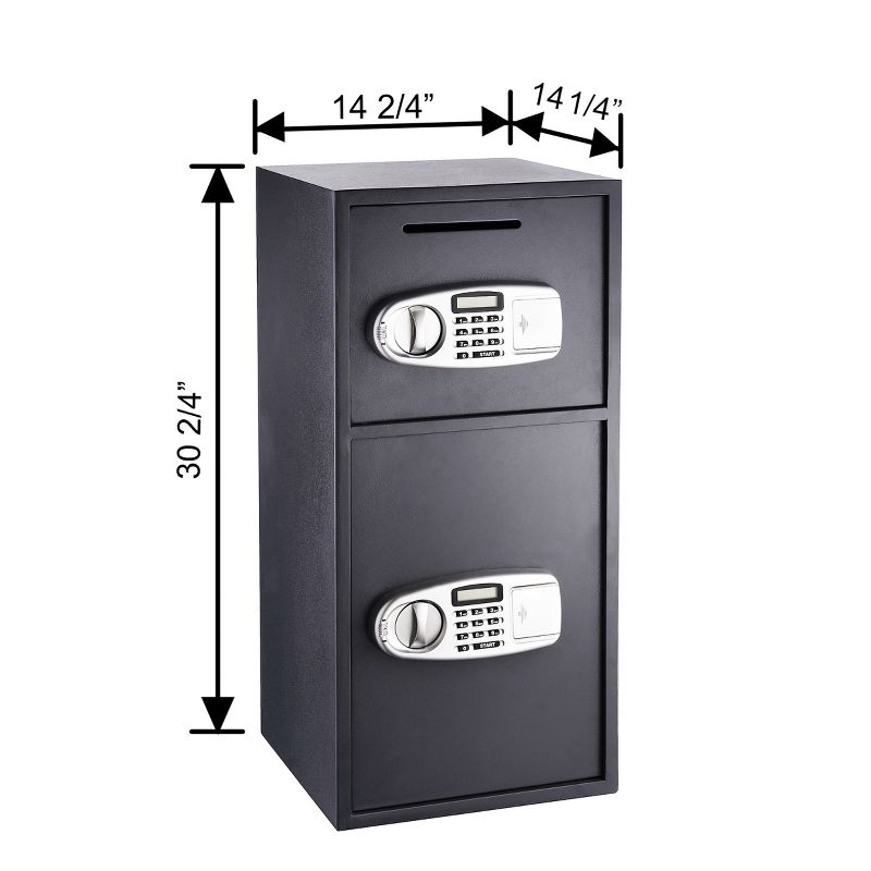 Fleming Supply Double-Door Depository Safe with Drop Slot - 14.5" x 14.25" x 30.5", Dark Gray, 2 of 9