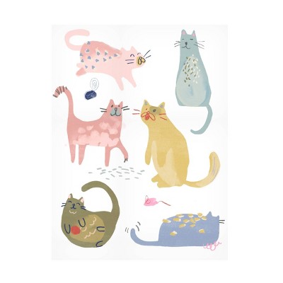 24" x 32" June Erica Vess 'Cat Squad IV' Unframed Wall Canvas - Trademark Fine Art