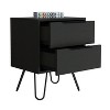 NicBex 17.71 inch Wide Nightstand with 2 Drawers,Modern Side Table with Four Steel Legs,Bedside Table for Bedroom,Living Room,Black/Brown - 4 of 4