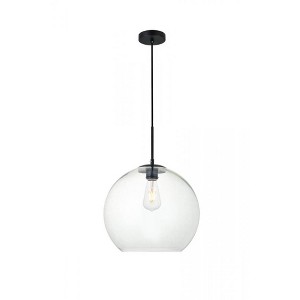 Elegant Lighting Baxter 1 Light Black Pendant With Clear Glass - 1 of 4