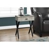 Monarch Specialties Accent Table, Side, End, Nightstand, Lamp, Storage Drawer, Living Room, Bedroom, Grey Laminate, Black Metal, Contemporary, Modern - 2 of 4