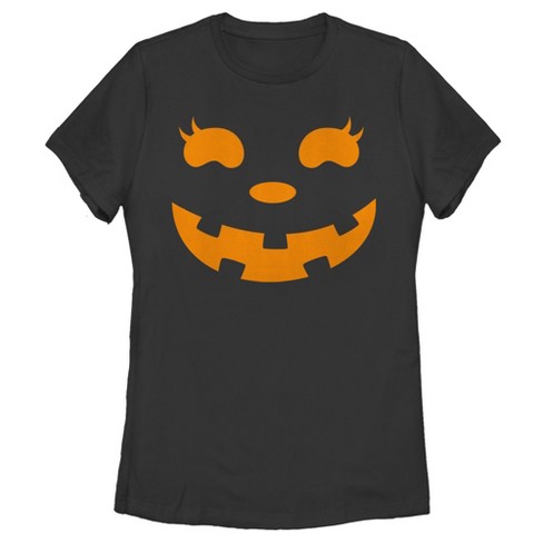 Women's CHIN UP Halloween Jack o' Lantern Face T-Shirt - image 1 of 4