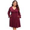 Womens Casual Plus Size Short Sleeve Swing Summer Midi Dress with Pocket - 2 of 4