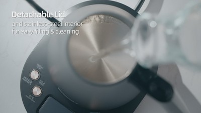 1L Black Stainless Steel Digital Gooseneck Kettle