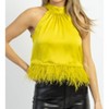 Women's NIGHT MOVES CHARTREUSE FEATHER TOP - Strut & Bolt - 2 of 4
