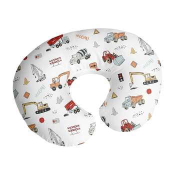 Sweet Jojo Designs Boy Support Nursing Pillow Cover (Pillow Not Included) Construction Truck Red Blue and Grey