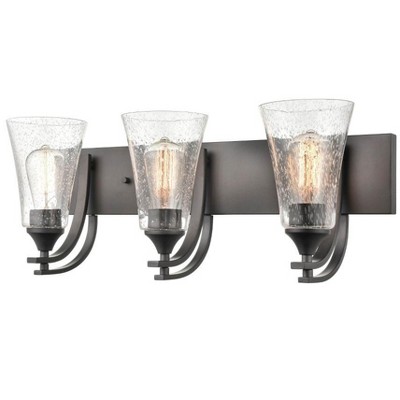 Natalie Satin Nickel 3-Light Vanity Fixture, 24in Width