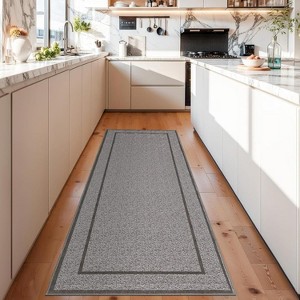 Washable Area Rug Modern Print Braided Indoor Soft Contemporary Solid Textured Carpet Non Slip Farmhouse Floor Cover - 1 of 4
