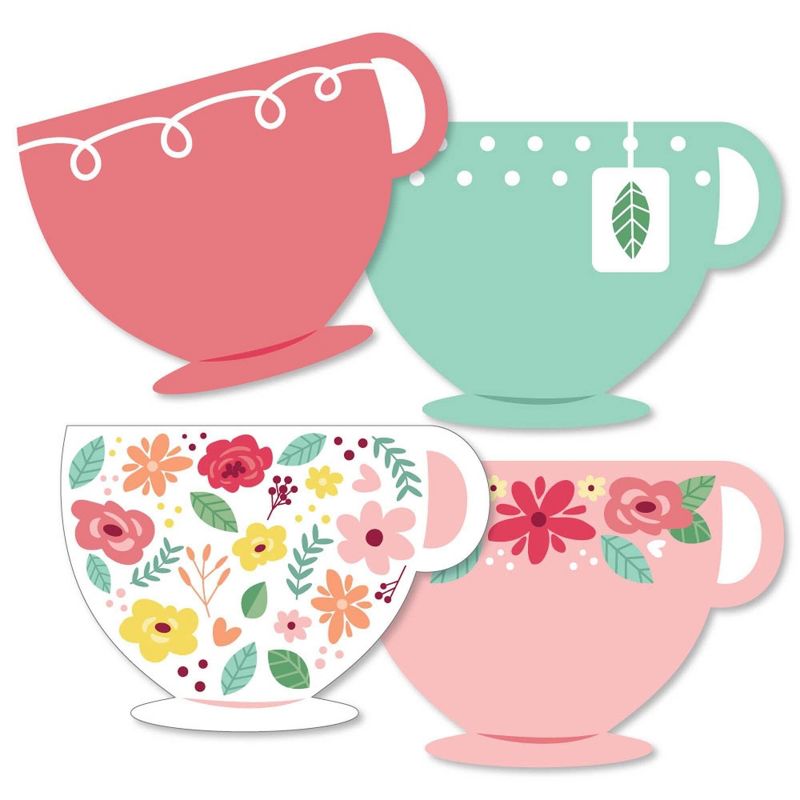 Big Dot of Happiness Floral Let's Par-Tea - Tea Cup Decorations DIY Garden Tea Party Essentials - Set of 20, 2 of 6