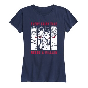 Women's - Disney - Evil Queen Cruella Maleficent Ursula Every Fairy Tale Needs A Villain Short Sleeve Graphic T-Shirt - 1 of 4