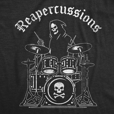 Мужские футболки Crazy Dog T-Shirts, Inc. Mens Funny T Shirts Reapercussions Sarcastic Drummer Graphic Novelty Tee for Men - Crazy Dog Men's T Shirt For Music Lovers Black M — фото 2