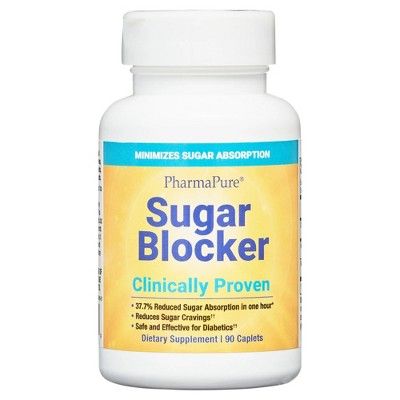 PharmaPure Sugar Blocker Weight Loss Supplement, 90 Capsules | Supports Sugar Absorption Blocking & Craving Control