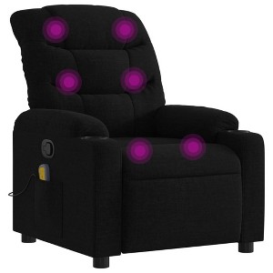 vidaXL Massage Recliner Chair Black Fabric Single Adjustable Armrests - 1 of 4
