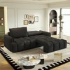 90.2'' Teddy Fabric 3-in-1 Convertible 4-Seater Sofa Bed with Hidden Storage and Deep Seats - 2 of 4