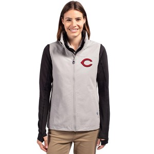 Cincinnati Reds Cutter & Buck Charter Eco Recycled Full-Zip Womens Vest - 1 of 1