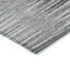 Silver Gray And Charcoal Striped Washable Indoor Outdoor Area Rug - 4 of 4