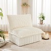 Vynxaria Modern Armless Sofa - Cream, Deep Seat, Removable Corduroy Covers, Sturdy Wood Frame, Easy Assembly, Spacious Seating - 4 of 4