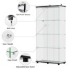 Black 31.7 in. W Display Cabinet with 2 Doors for Living Room Bedroom Office - 4 of 4