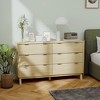 Yukimo 53.9" Natural Wood 6-Drawer Dresser, Fluted Chest of Drawers with Gold Finger Pulls and Wood Legs for Bedroom - 2 of 4