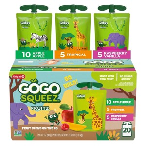 GoGo SqueeZ Fruit Discovery Safari Fruit Pouches - 64oz/20ct : Target