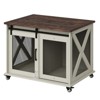 Classic Design Dog Crate End Table with Sliding Barn Door, Removable Divider for Crate Training, Flip Top Opening, Stylish Indoor Dog House - 4 of 4
