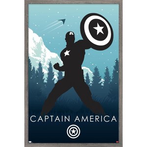 Trends International Marvel Heroic Silhouette - Captain America Framed Wall Poster Prints - 1 of 4